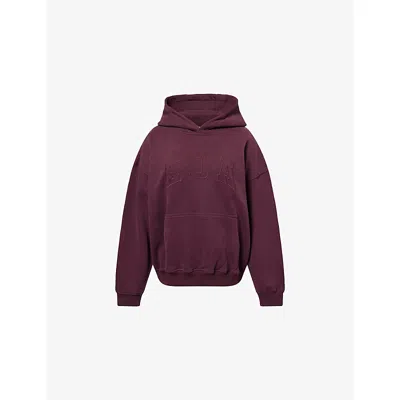 Adanola Womens Dark Cherry Ada Oversized Cotton-jersey Hoodie In Burgundy