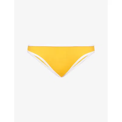 Adanola Womens  Contrast Bikini Bottoms In Yellow