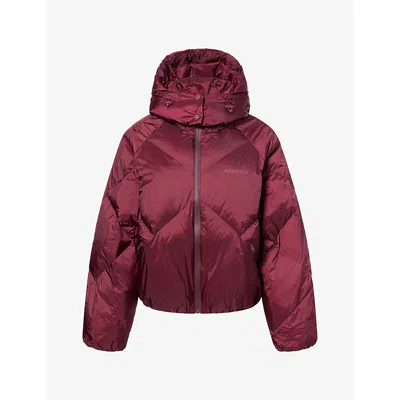 Adanola Womens  Diamond Quilted Nylon Jacket In Damson Red