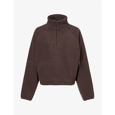 Adanola Womens  Funnel-neck Polar Fleece In Coffee Bean
