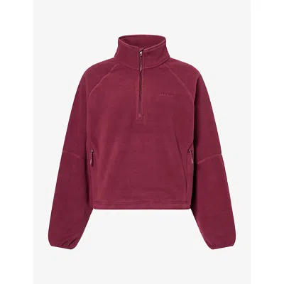Adanola Womens  Funnel-neck Polar Fleece In Damson Red