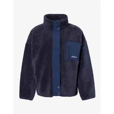 Adanola Womens  Funnel-neck Polar Fleece In Navy Blue
