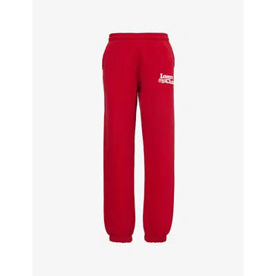 Adanola Womens Cherry Red Lovers Club Relaxed-fit Cotton-jersey Jogging Bottoms