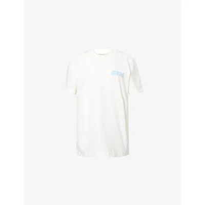 Adanola Womens  Oversized Active Cotton-jersey T-shirt In White/powder Blue