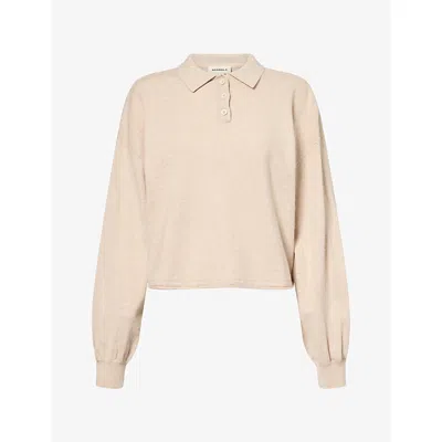 Adanola Womens  Roll-edge Knit Polo Shirt In Pink