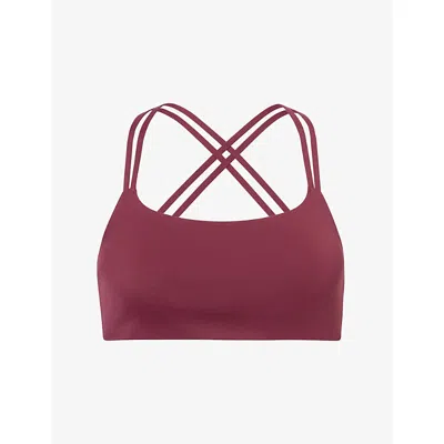 Adanola Womens  Ultimate Cross-back Sports Bra In Damson Red