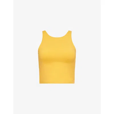 Adanola Womens  Ultimate Racer-front Scoop-back Jersey Top In Yellow