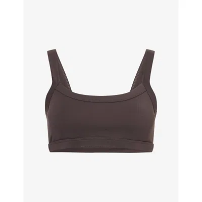 Adanola Womens Coffee Bean Ultimate Wide Binding Sports Bra In Brown