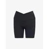 Adanola Womens Ultimate Wrap-over Crop Gym Shorts Black In Black