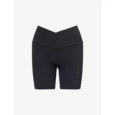 Adanola Womens Ultimate Wrap-over Crop Gym Shorts Black