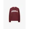 Adanola Womens Burgundy/light Grey Mel Varsity Boucle-logo Cotton And Wool-blend Oversized Jumper In Burgundy