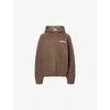 Adanola Womens Drk Cocoa Brwn/mrshmllw Varsity Logo-embroidered Oversized Cotton And Wool-blend Hoody In Brown