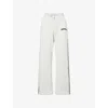 Adanola Womens Light Gry Mel/drk Cherry Varsity Loose-fit Cotton-blend Jogging Bottoms In White