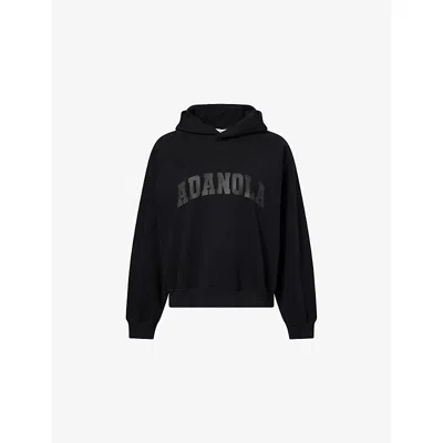 Adanola Womens Black Varsity Oversized Cotton Hoody