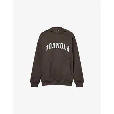 Adanola Womens Coffee Bean Varsity Oversized Cotton Hoody In Brown