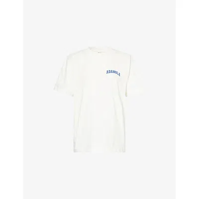 Adanola Womens  Varsity Short Sleeve Oversized Cotton-jersey T-shirt In White