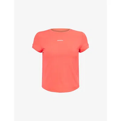 Adanola Womens Apple Red Ultimate Curved-hem Stretch-jersey Top Xl