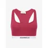 Adanola Womens Berry Red Intimate Racer-back Cotton-jersey Bra In Red