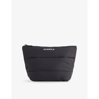 Adanola Womens Black Logo-print Quilted Puffer Pouch In Pink