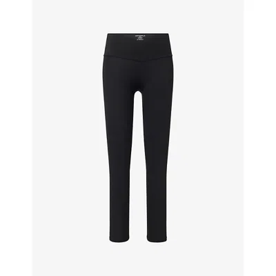 Adanola Womens Black Ultimate Wrap-over Workout Leggings