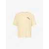 Adanola Womens Sports Play Vintage-wash Cotton-jersey T-shirt Butter Yellow Xl
