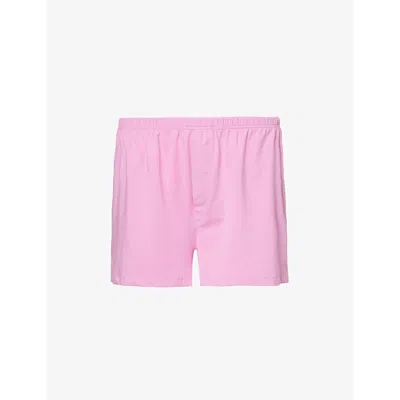 Adanola Womens Candy Pink Brand-tab Relaxed Modal Boxer Shorts