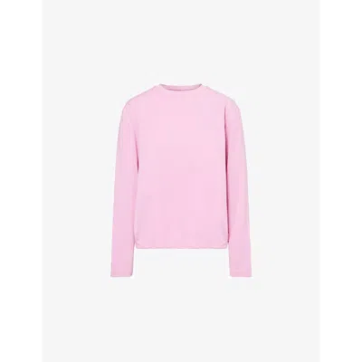 Adanola Womens  Long-sleeve Relaxed Jersey T-shirt In Candy Pink