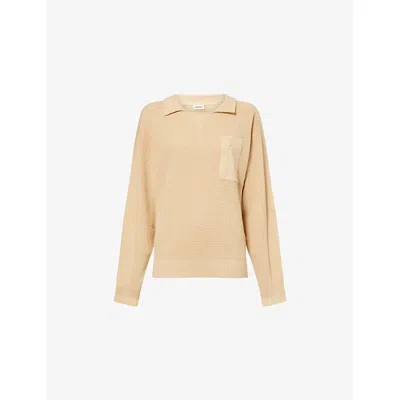 Adanola Womens Caramel Beige Panelled Pocket Cotton Knitted Sweatshirt Xs In Brown