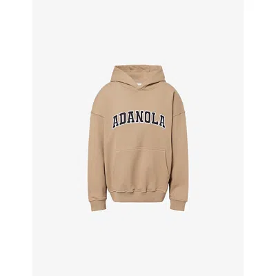 Adanola Womens Clay Beige Varsity Oversized Cotton Hoodie In Brown