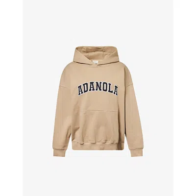 Adanola Womens Clay Beige Varsity Oversized Cotton-jersey Hoody In Animal Print
