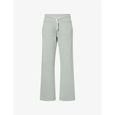 Adanola Womens Cloud Blue Rib Waist Straight-leg Cotton-jersey Jogging Bottoms In Green
