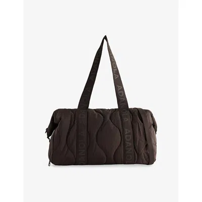 Adanola Womens Coffee Bean Quilted Nylon Duffle Bag In Brown