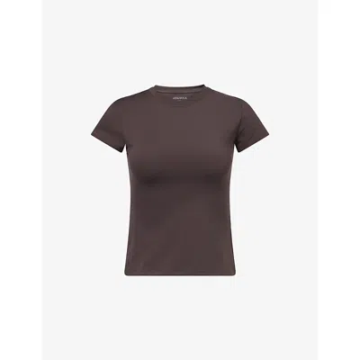 Adanola Womens  Ultimate Short Sleeve Jersey Top In Brown