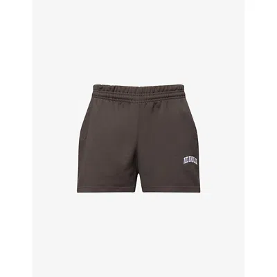 Adanola Womens Coffee Bean Varsity Drawstring Cotton-jersey Shorts In Brown