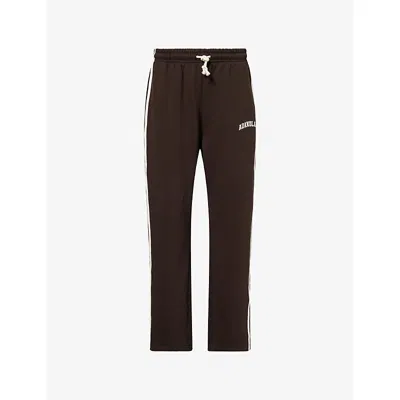 Adanola Womens Coffee Bean Varsity Loose-fit Cotton-blend Jogging Bottoms In Brown