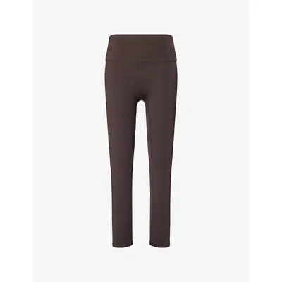 Adanola Womens Coffee Ultimate Logo-print Stretch-jersey Leggings In Brown