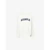Adanola Womens Cream/navy Varsity Oversized Knit Cotton And Wool-blend Hoody In White