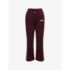 Adanola Womens Dark Chrry/marshmllw Wht Varsity Loose-fit Straight-leg Cotton-jersey Jogging Bottoms In Burgundy