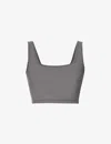 Adanola Womens Dark Grey Core Square-neck Stretch-woven Bra In Dark Grey
