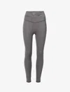 Adanola Womens Dark Grey Ultimate Wrap-over High-rise Stretch-jersey Leggings In Dark Grey