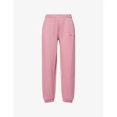 Adanola Womens Dusty Pink As Logo-embroidery Cotton-jersey Jogging Bottoms