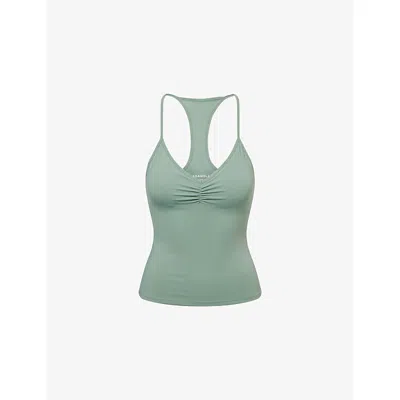 Adanola Womens Eden Green Ultimate Ruched Stretch-jersey Tank Top Xl