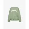 Adanola Womens Eden Grn/mrshmllw Wht Varsity Oversized Cotton Sweatshirt In Green