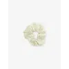 Adanola Womens Gingham Brand-tab Cotton-blend Scrunchie Green