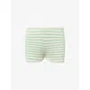 Adanola Womens Jade Green Stripe-print Mid-rise Ribbed-knit Shorts