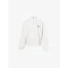 Adanola Womens Lght Gry Melnge/vntgblue Bold High-neck Cotton-blend Sweatshirt