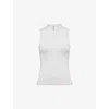 Adanola Womens Light Grey Melange Brushed Sleeveless Stretch-jersey Top Xl