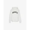Adanola Womens  Varsity Logo-print Oversized Organic-cotton Fleece Hoody In Light Grey Melange/black