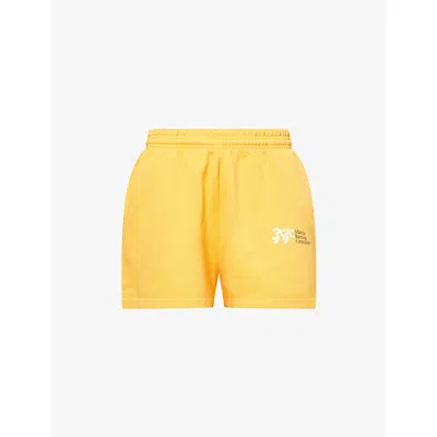 Adanola Womens Mango Orange Distance Sweat Cotton-jersey Shorts