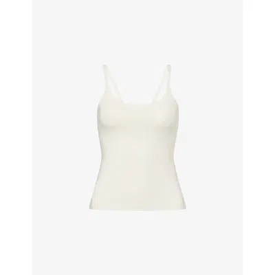 Adanola Womens Marshmallow White Skinny-strap Stretch-modal Camisole Top